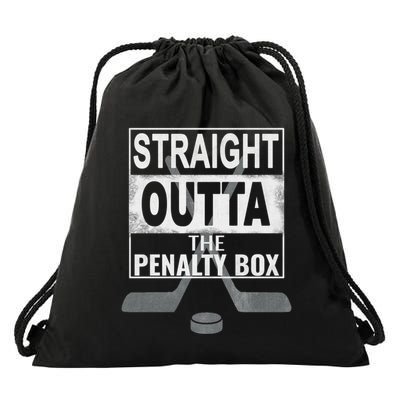 Cool Straight Outta The Penalty Box Hockey Player Themed Cool Gift Drawstring Bag