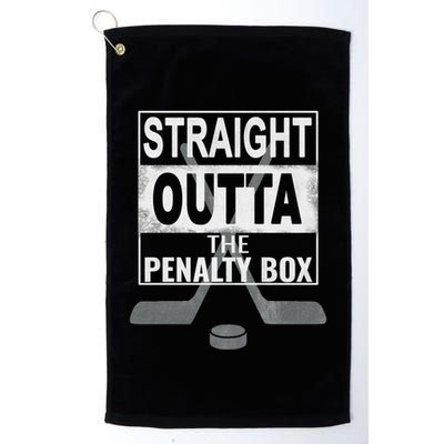 Cool Straight Outta The Penalty Box Hockey Player Themed Cool Gift Golf Towel