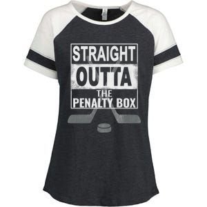 Cool Straight Outta The Penalty Box Hockey Player Themed Cool Gift Enza Ladies Jersey Colorblock Tee