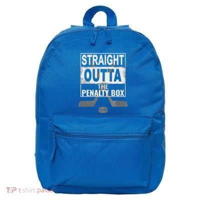 Cool Straight Outta The Penalty Box Hockey Player Themed Cool Gift 16 in Basic Backpack