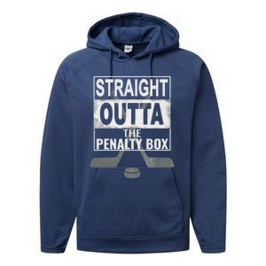 Cool Straight Outta The Penalty Box Hockey Player Themed Cool Gift Performance Fleece Hoodie