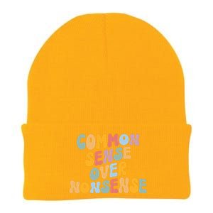 Common Sense Over Nonsense For Kamala Harris 2024 Knit Cap Winter Beanie