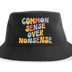 Common Sense Over Nonsense For Kamala Harris 2024 Sustainable Bucket Hat