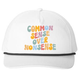 Common Sense Over Nonsense For Kamala Harris 2024 Snapback Five-Panel Rope Hat