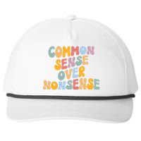 Common Sense Over Nonsense For Kamala Harris 2024 Snapback Five-Panel Rope Hat