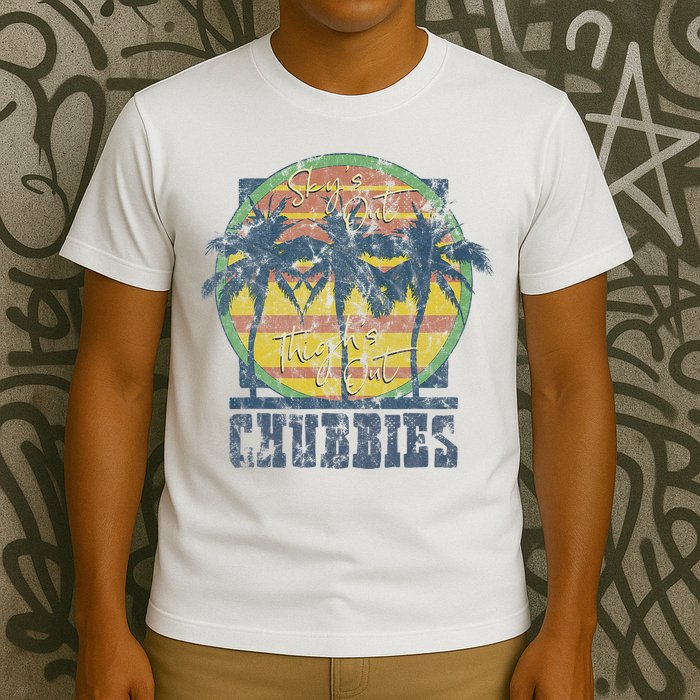 Chubbies Sky’S Out Thighs Out Vintage Retro Beach T-Shirt