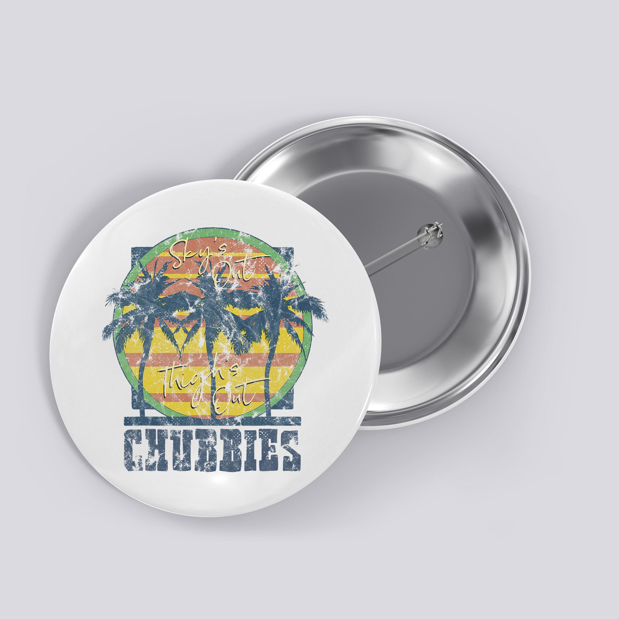 Chubbies Sky’S Out Thighs Out Vintage Retro Beach Button