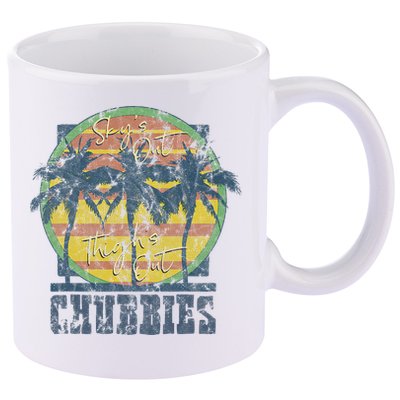 Chubbies Sky’S Out Thighs Out Vintage Retro Beach 11oz C Handle Ceramic Mug