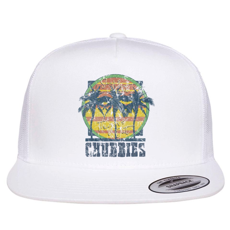 Chubbies Sky’S Out Thighs Out Vintage Retro Beach Flat Bill Trucker Hat