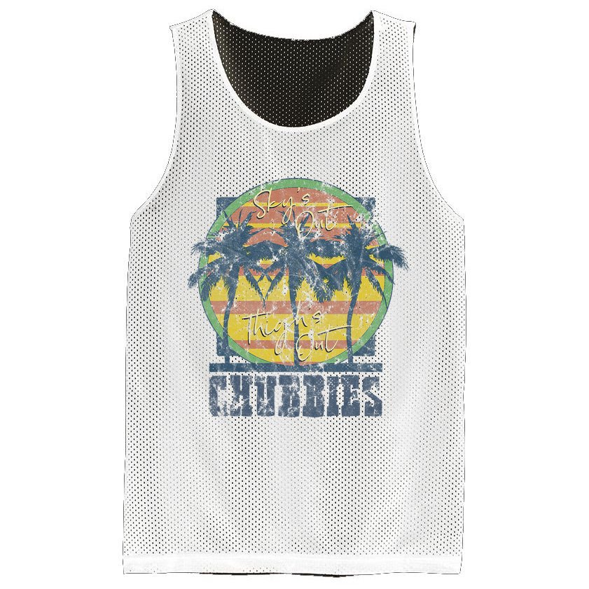 Chubbies Sky’S Out Thighs Out Vintage Retro Beach Mesh Reversible Basketball Jersey Tank