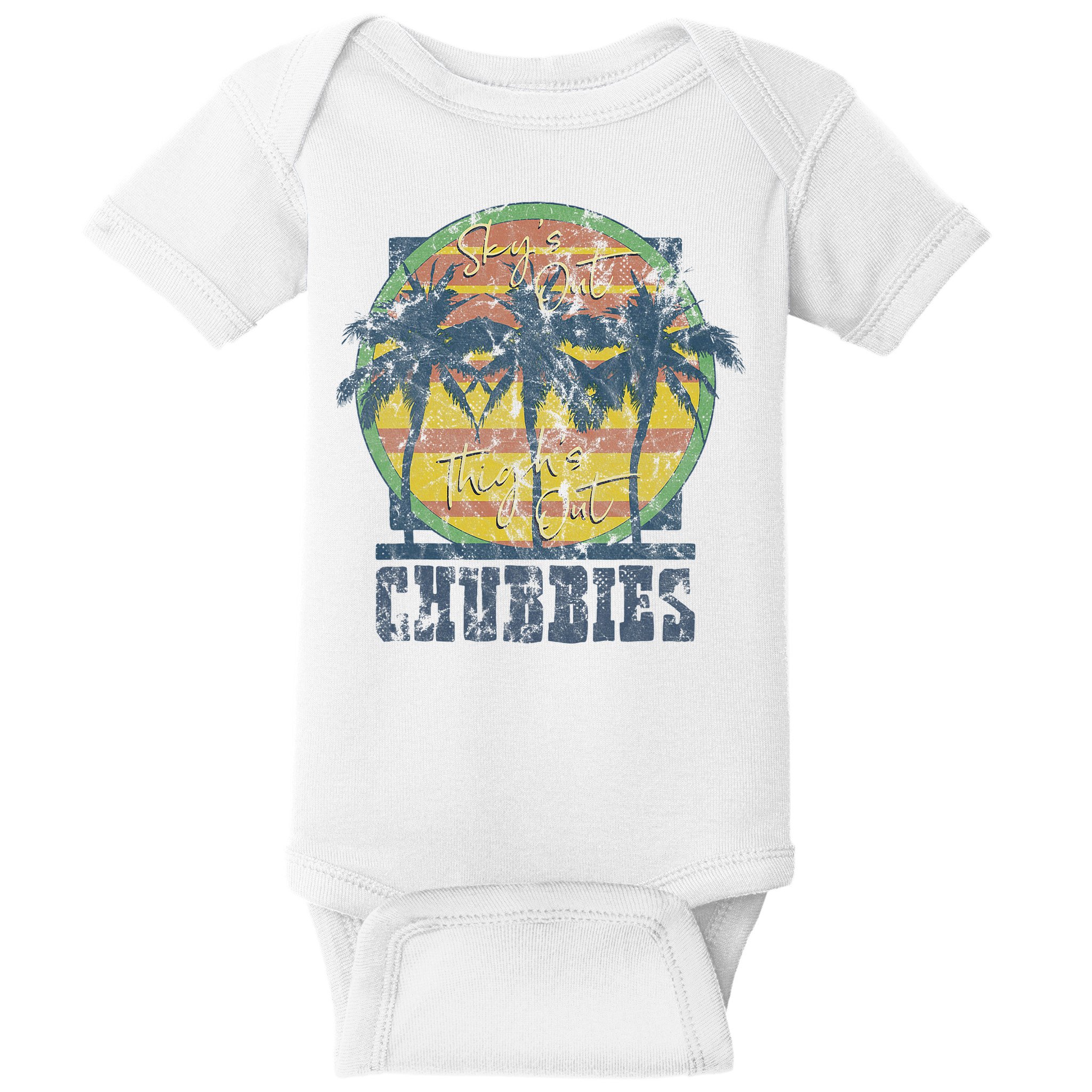 Chubbies Sky’S Out Thighs Out Vintage Retro Beach Baby Bodysuit