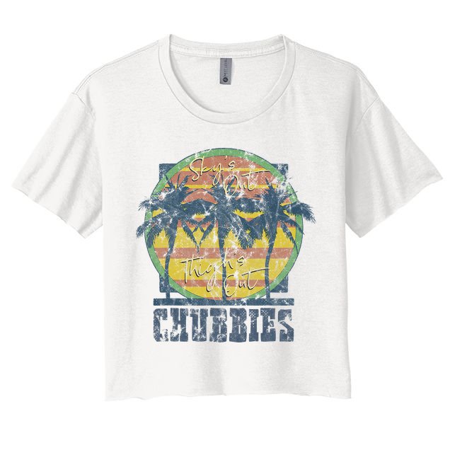 Chubbies Sky’S Out Thighs Out Vintage Retro Beach Crop Top