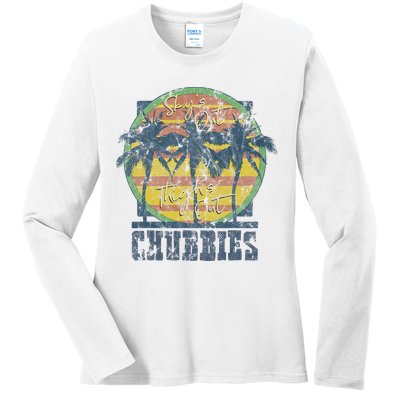 Chubbies Sky’S Out Thighs Out Vintage Retro Beach Ladies Long Sleeve Shirt