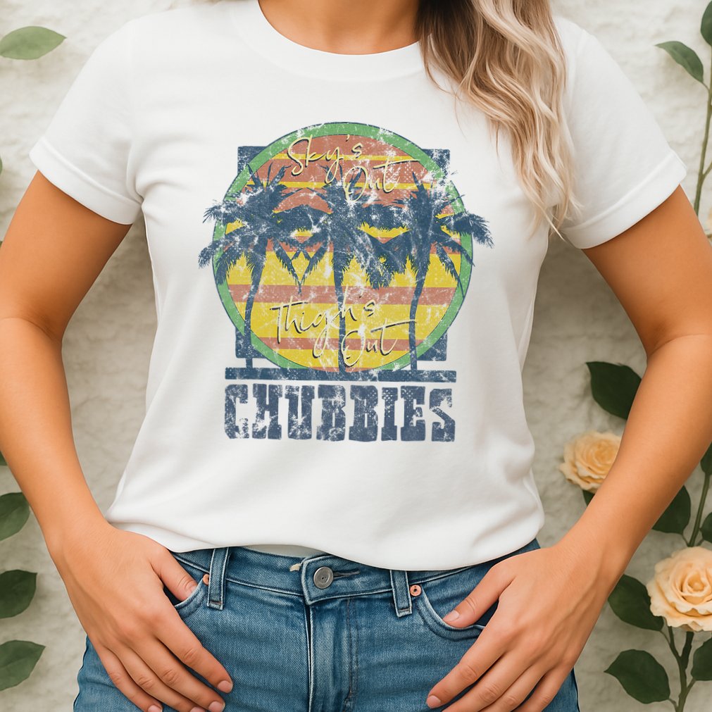 Chubbies Sky’S Out Thighs Out Vintage Retro Beach Womens T-Shirt