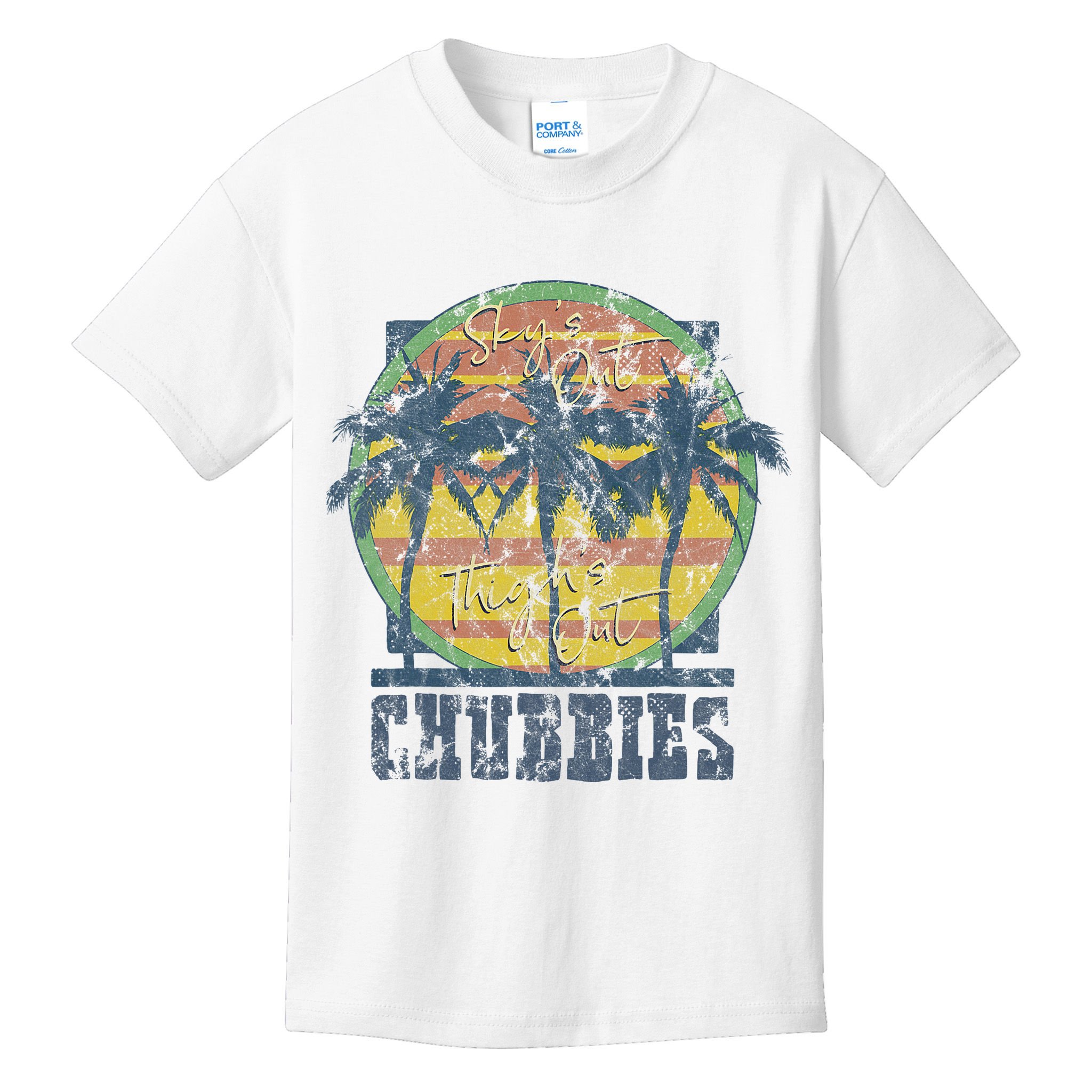 Chubbies Sky’S Out Thighs Out Vintage Retro Beach Kids T-Shirt