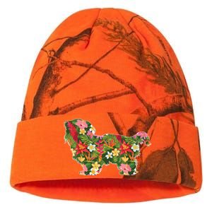 Cute Silhouette Of Shih Tzu Dog Hawaiian Floral Summer Vibes Kati Licensed 12" Camo Beanie