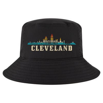 Cleveland Skyline Ohio Vintage Pride Retro Cool Comfort Performance Bucket Hat