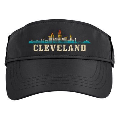 Cleveland Skyline Ohio Vintage Pride Retro Adult Drive Performance Visor
