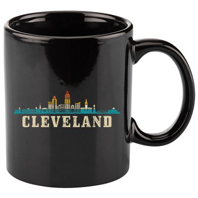 Cleveland Skyline Ohio Vintage Pride Retro 11oz C Handle Ceramic Mug