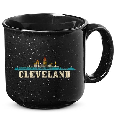 Cleveland Skyline Ohio Vintage Pride Retro 15oz Campfire Ceramic Mug