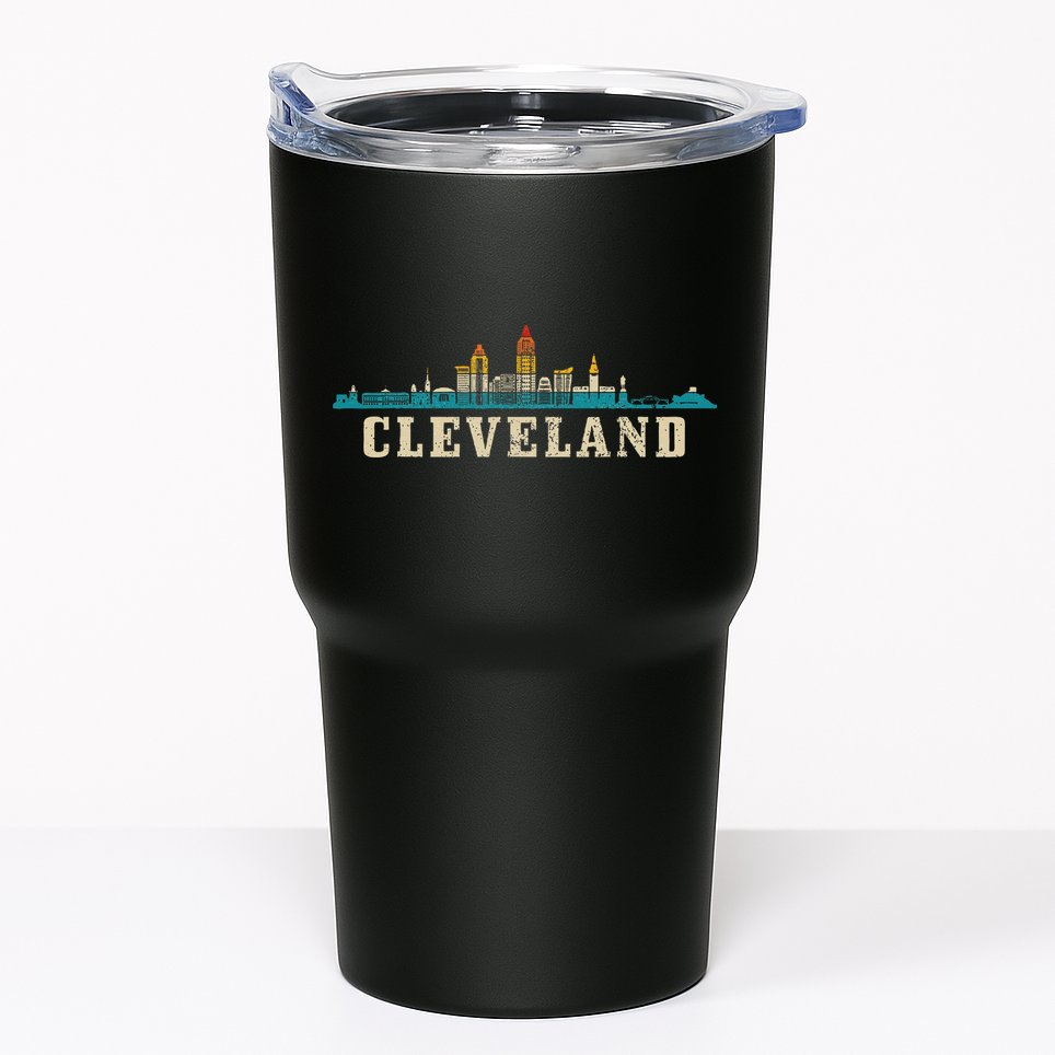 Cleveland Skyline Ohio Vintage Pride Retro Tumbler