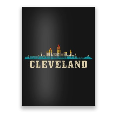 Cleveland Skyline Ohio Vintage Pride Retro Poster