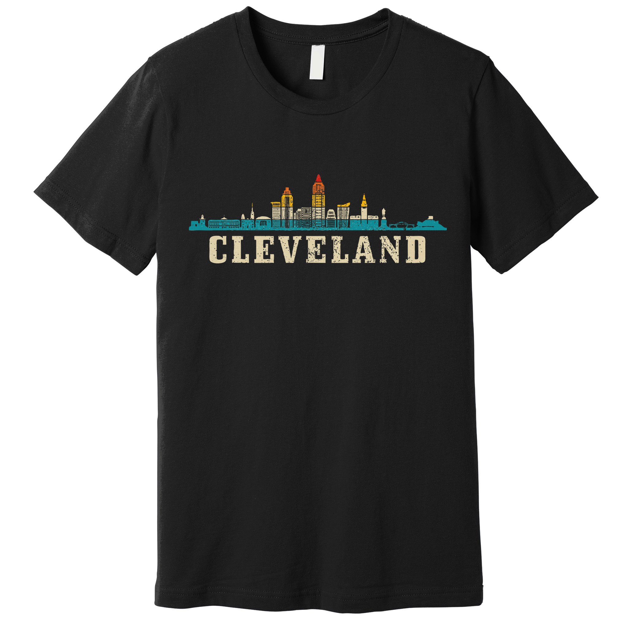 Cleveland Skyline Ohio Vintage Pride Retro Premium T-Shirt