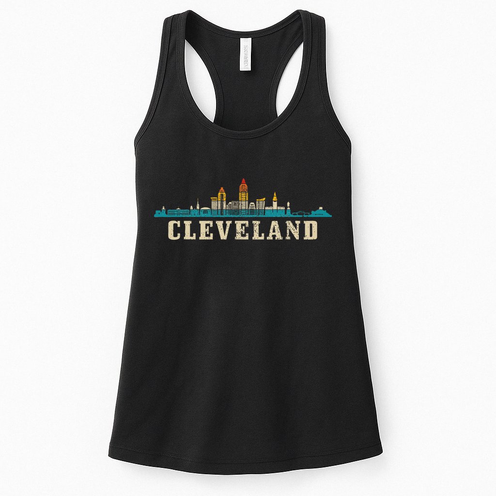 Cleveland Skyline Ohio Vintage Pride Retro Womens Tank Top