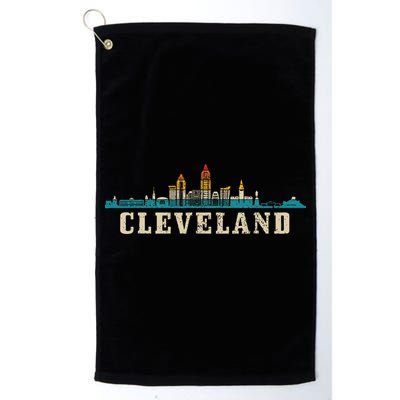 Cleveland Skyline Ohio Vintage Pride Retro Golf Towel