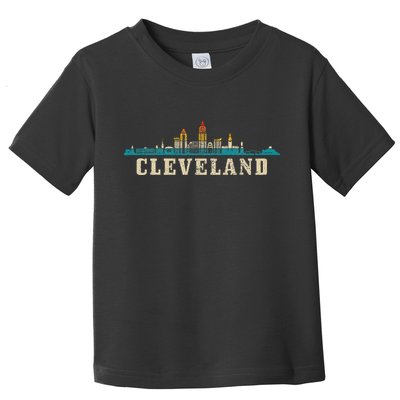 Cleveland Skyline Ohio Vintage Pride Retro Toddler T-Shirt