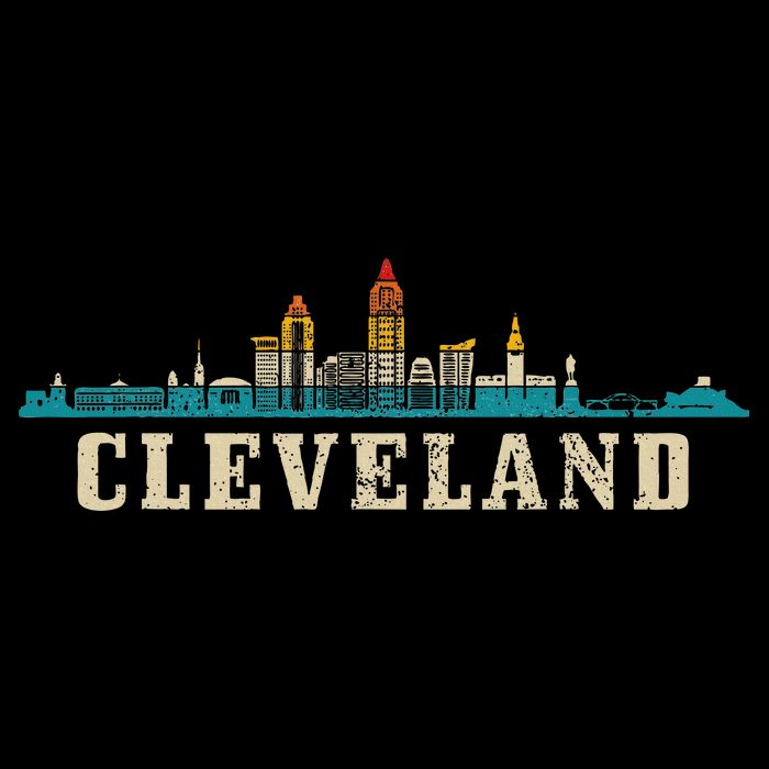 Cleveland Skyline Ohio Vintage Pride Retro Womens T-Shirt