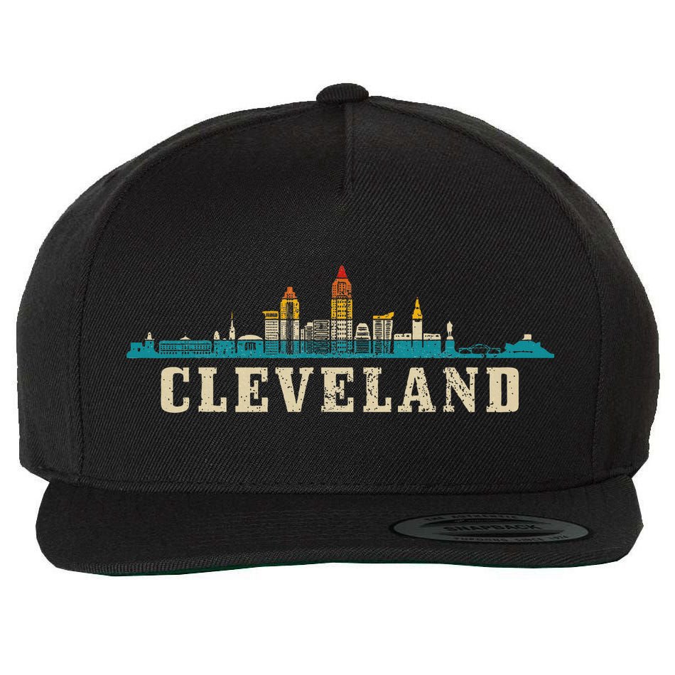 Cleveland Skyline Ohio Vintage Pride Retro Wool Snapback Cap