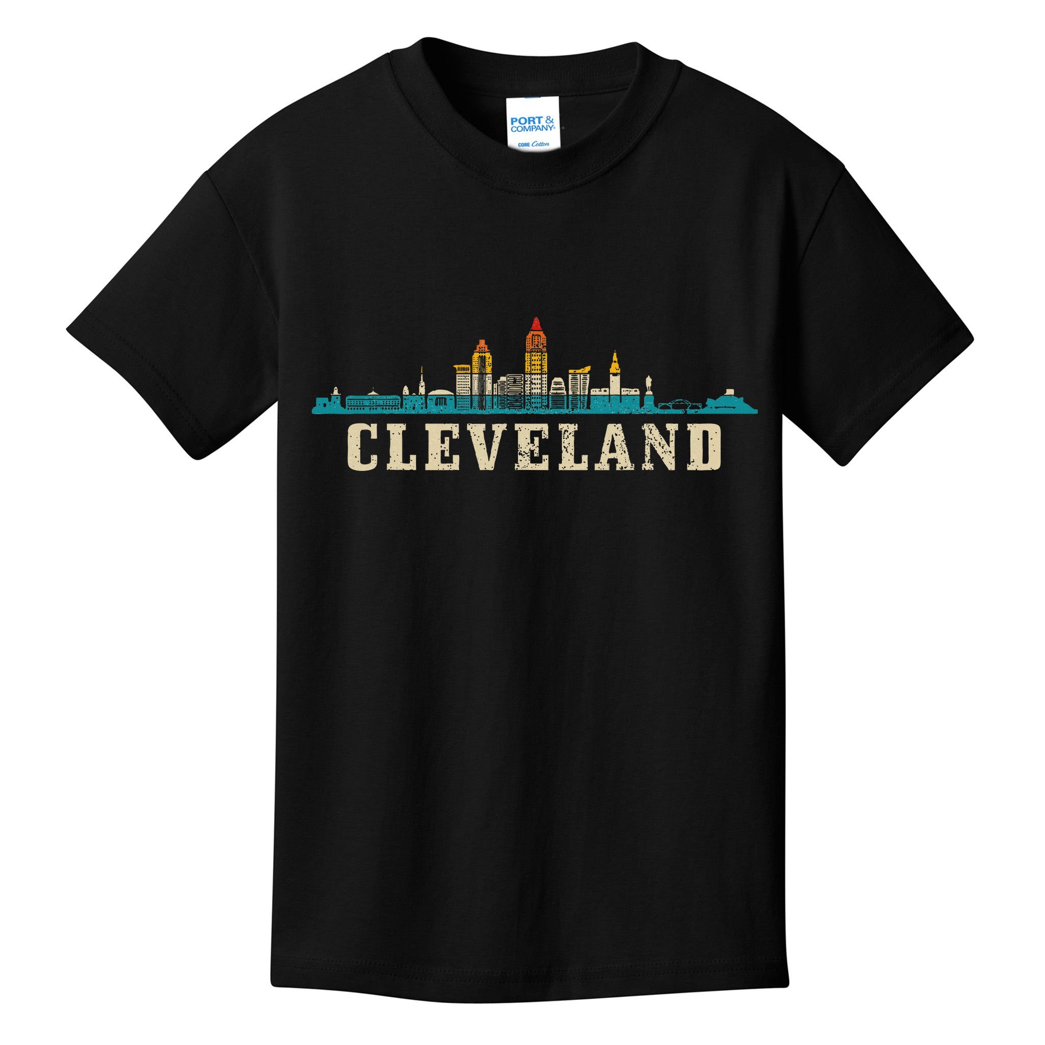 Cleveland Skyline Ohio Vintage Pride Retro Kids T-Shirt