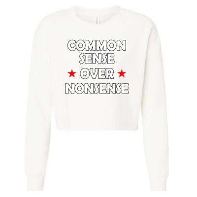 Common Sense Over Nonsense Cropped Pullover Crew