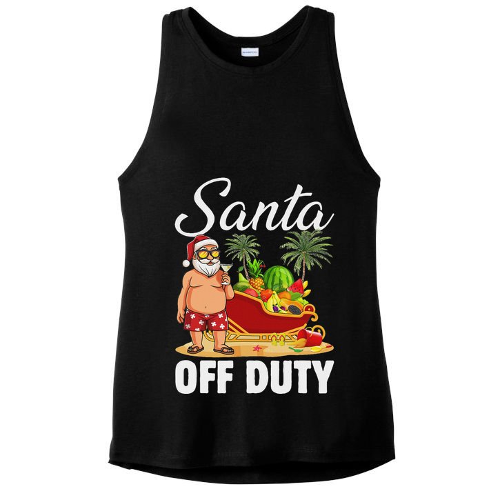 Cute Santa Off Duty Sleigh Summer Vacation Christmas In July Ladies PosiCharge Tri-Blend Wicking Tank