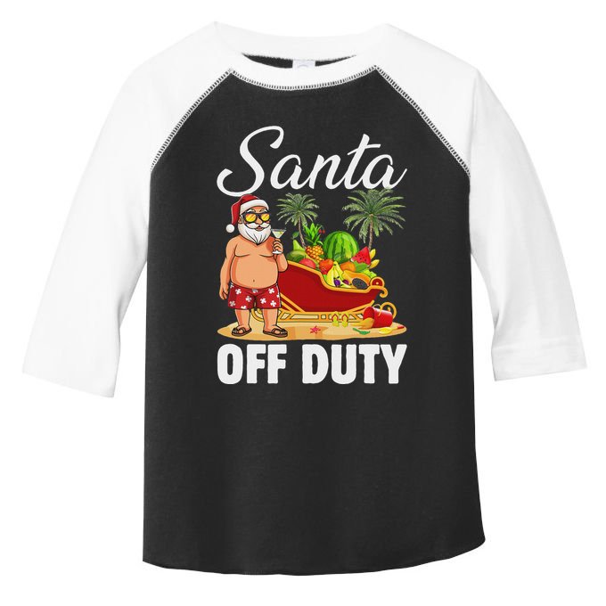 Cute Santa Off Duty Sleigh Summer Vacation Christmas In July Toddler Fine Jersey T-Shirt