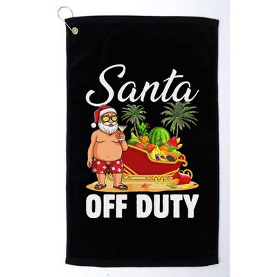 Cute Santa Off Duty Sleigh Summer Vacation Christmas In July Golf Towel