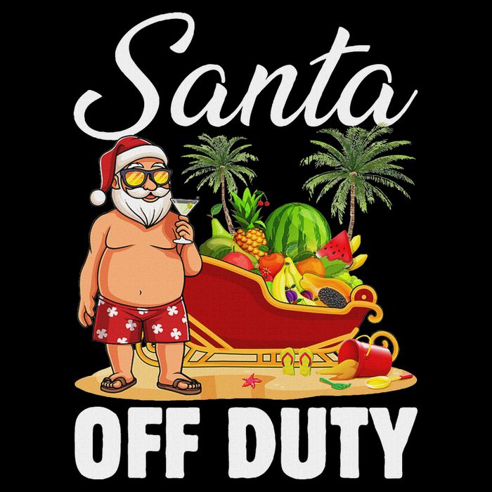 Cute Santa Off Duty Sleigh Summer Vacation Christmas In July Women's V-Neck T-Shirt