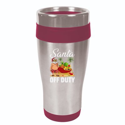 Cute Santa Off Duty Sleigh Summer Vacation Christmas In July 16oz Travel Tumbler