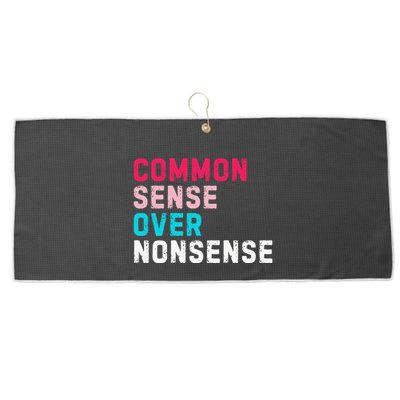 Common Sense Over Nonsense Large Microfiber Waffle Golf Towel