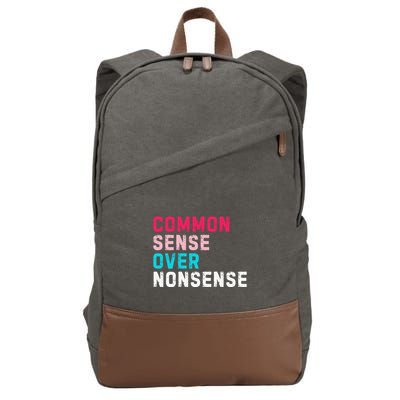 Common Sense Over Nonsense Cotton Canvas Backpack