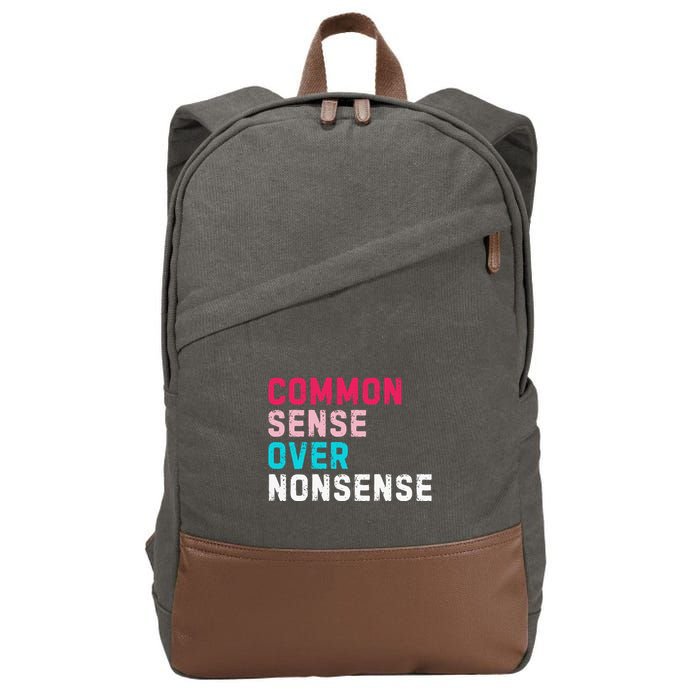 Common Sense Over Nonsense Cotton Canvas Backpack