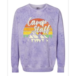 Camp Staff Outdoor Sunset Summer Camping Colorblast Crewneck Sweatshirt