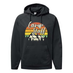 Camp Staff Outdoor Sunset Summer Camping Performance Fleece Hoodie