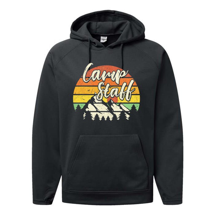 Camp Staff Outdoor Sunset Summer Camping Performance Fleece Hoodie