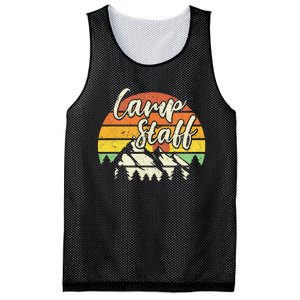 Camp Staff Outdoor Sunset Summer Camping Mesh Reversible Basketball Jersey Tank