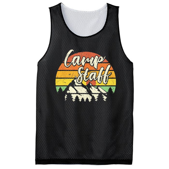 Camp Staff Outdoor Sunset Summer Camping Mesh Reversible Basketball Jersey Tank