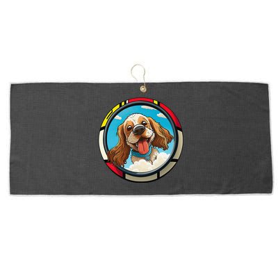 Cocker Spaniel Owner Cartoon of a Cocker Spaniel Large Microfiber Waffle Golf Towel