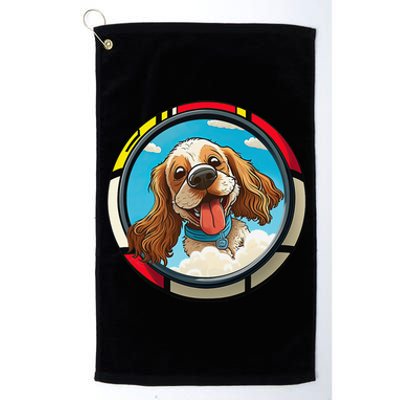 Cocker Spaniel Owner Cartoon of a Cocker Spaniel Platinum Collection Golf Towel