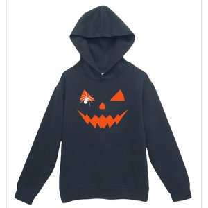 Creepy Spider On Jack O Lantern Pumpkin Face Halloween Urban Pullover Hoodie